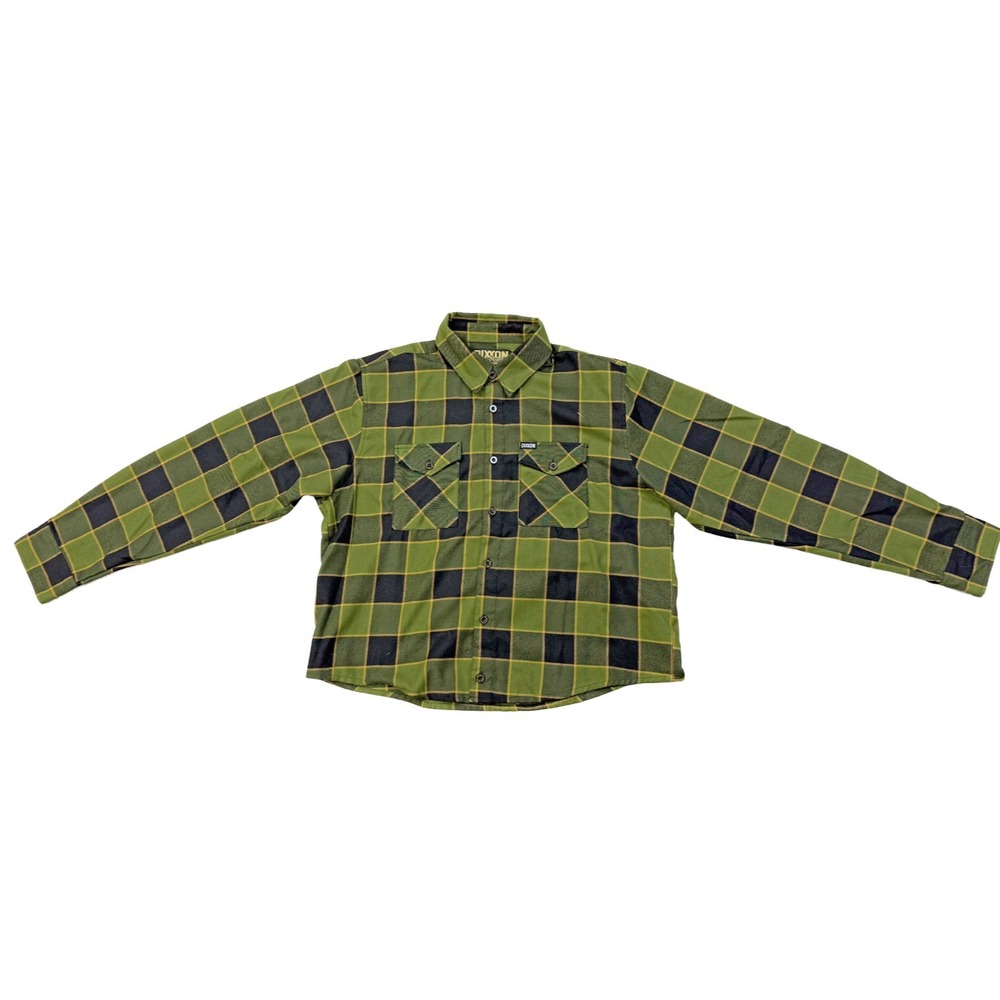 Dixxon Flannel Mens .223 Long Sleeve Black Green Button Up Flannel Shirt XL